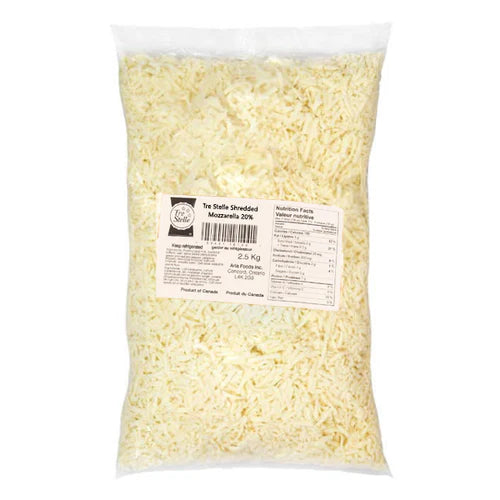 TRE STELLE – Shredded Mozzarella 20% (2.5kg)